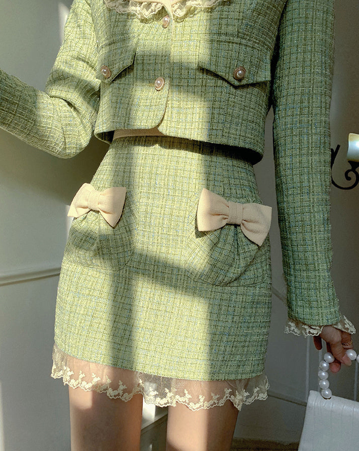 Conjunto de tweed Peter Pan de Matcha