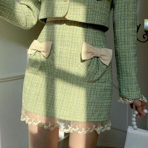 Conjunto de tweed Peter Pan de Matcha