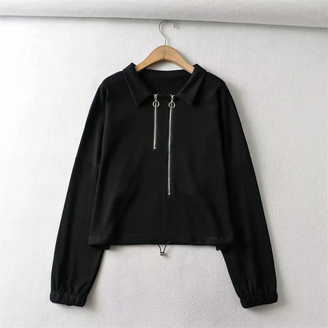 V Neck Y2K Cropped Hoodie