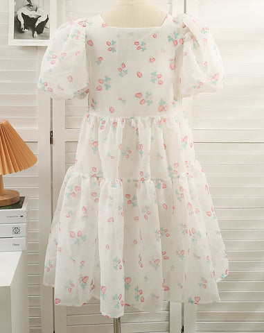 Strawberry Bunny Tiered Dress
