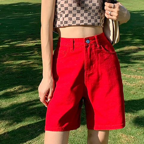 Rainbow Denim Bermuda Shorts