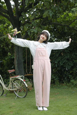 Denim-Overall mit Daisy Chain-Stickerei