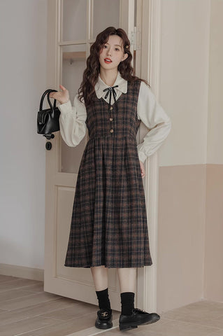 Edinburgh Plaid Pinafore Dress Set