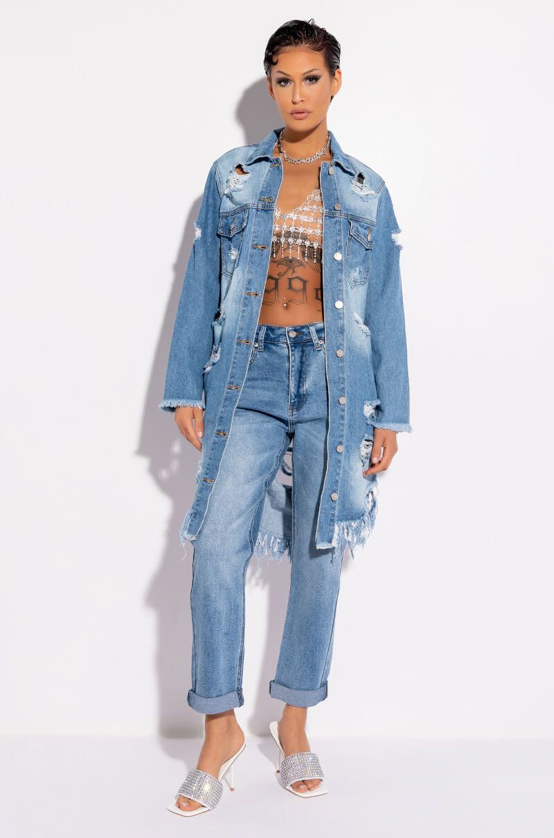 Distressed-Jeansjacke