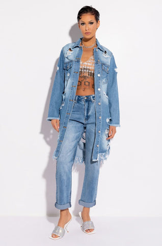 Distressed-Jeansjacke