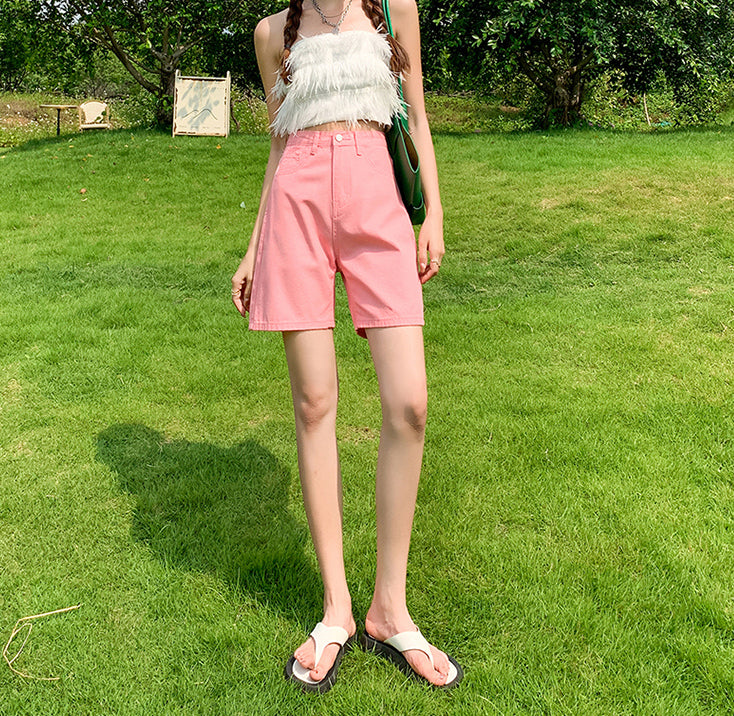 Rainbow Denim Bermuda Shorts