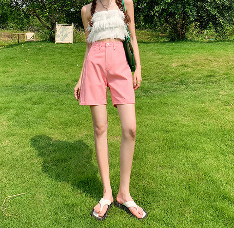 Rainbow Denim Bermuda Shorts