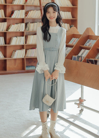 Vestido estilo pichi de rayas pastel