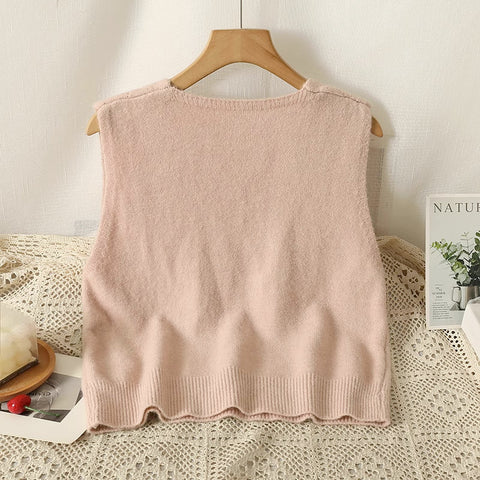 Matcha Pom Pom Daisy Vest