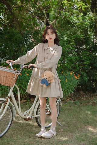 Curiosity Plaid Shirt Dress