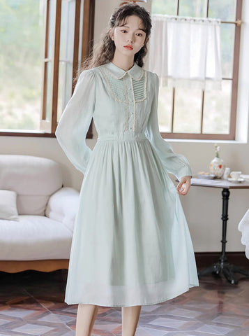 Sunday Tea – Langärmliges Midikleid