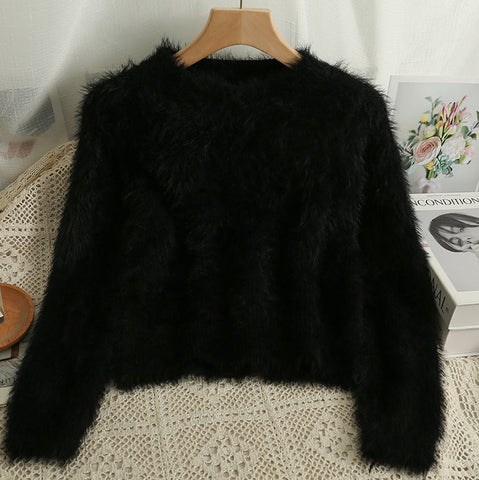 Fuzzy Cropped Sweater