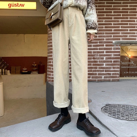 Pleated Corduroy Pants