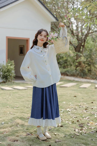 Floral Bouquet Embroidered Blouse