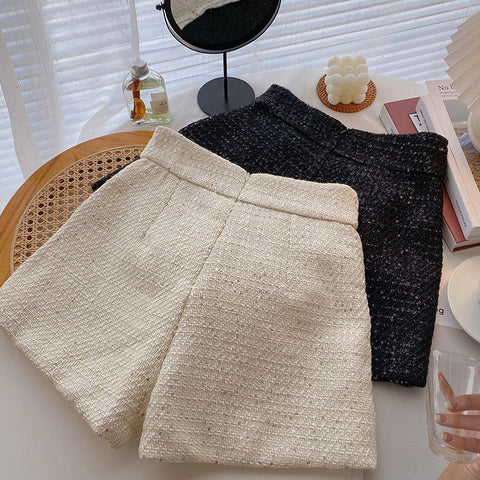 Pantalones cortos de tweed con lentejuelas a medida