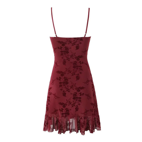 Minikleid mit floralem Netzeinsatz