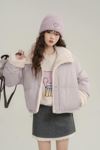 Sherpa Cropped Puffer Jacket