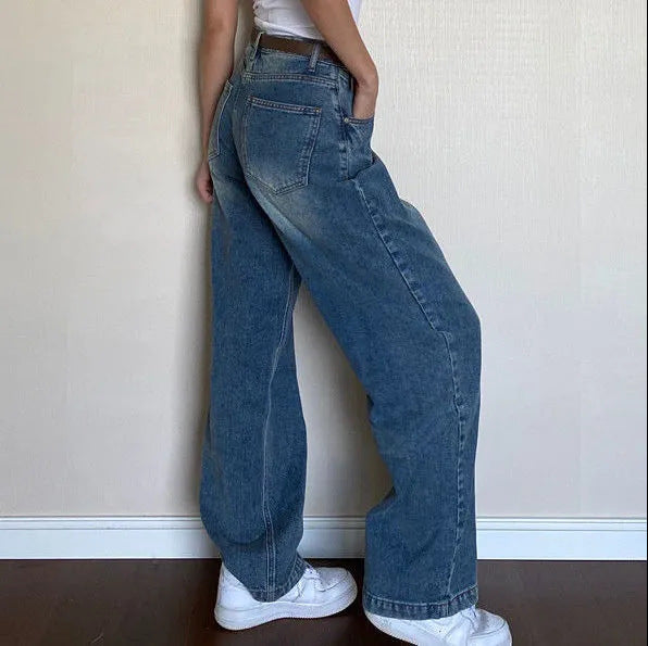 Washed Classic Denim Boyfriend Jeans