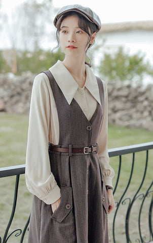 Traveller's Pinafore-Set mit Nadelstreifen