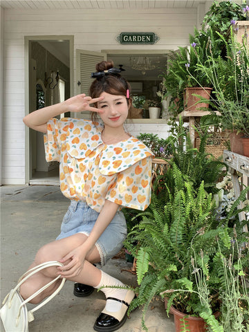 Painted Hearts Printed Blouse