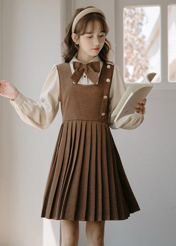 Varsity Pleated Twofer Dress