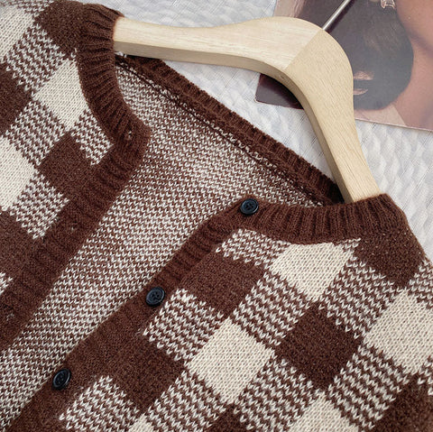 Gingham Cropped Cardi & Cami Set