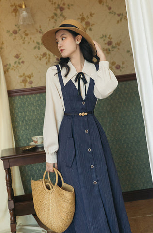 Traveller's Pinafore-Set mit Nadelstreifen