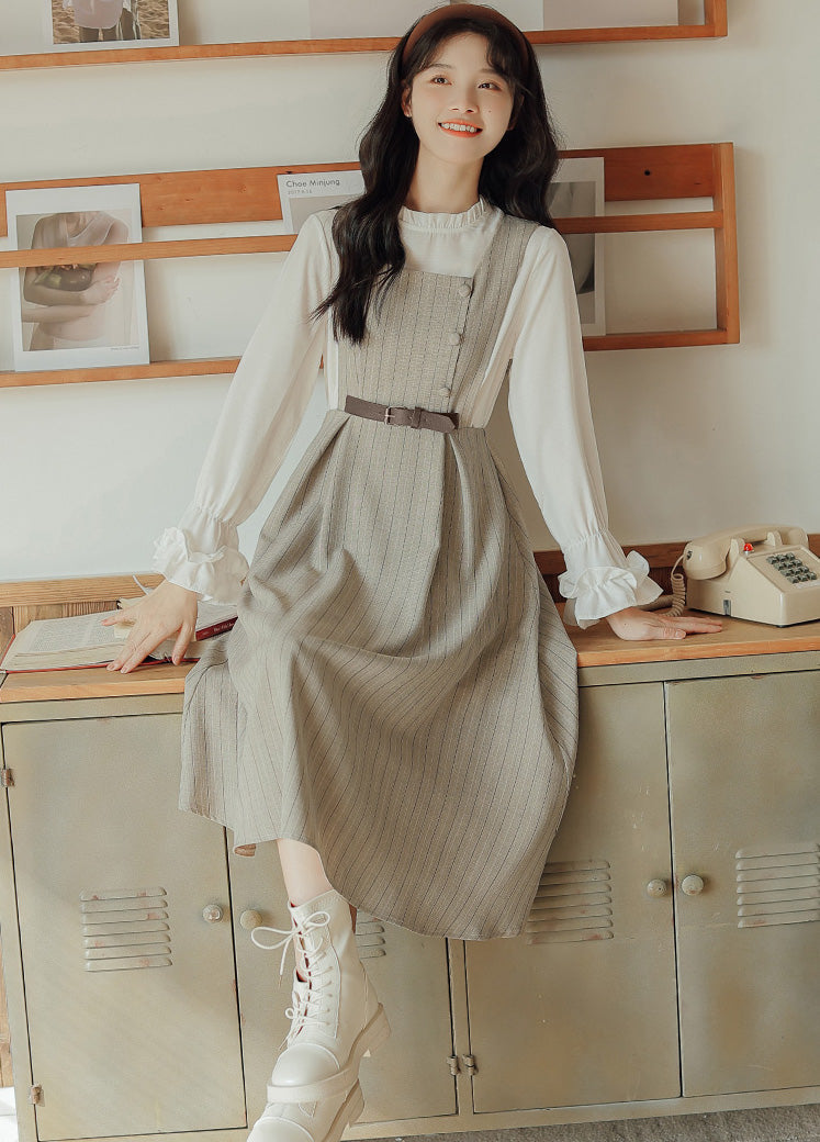 Vestido estilo pichi de rayas pastel