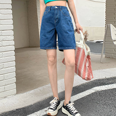 Rainbow Denim Bermuda Shorts