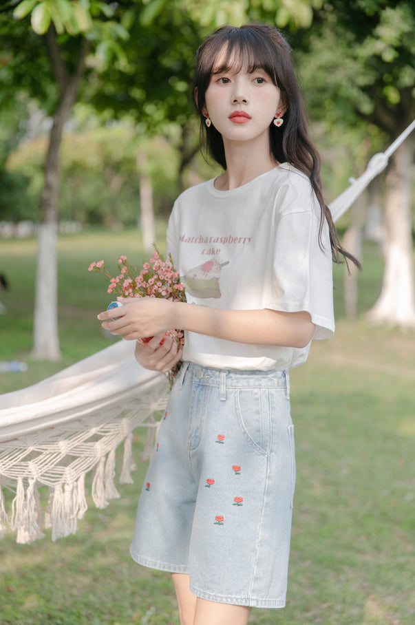 Little Tulip Embroidered Shorts