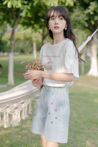 Little Tulip Embroidered Shorts