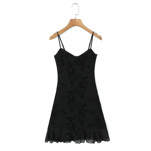 Minikleid mit floralem Netzeinsatz