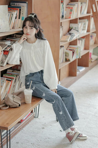 Essential Ruffle Trim Blouse