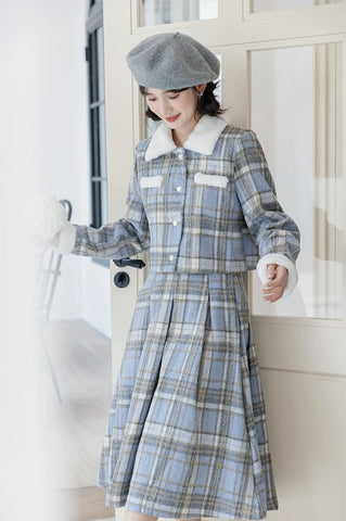 Elsa Plaid Tweed Midi Set
