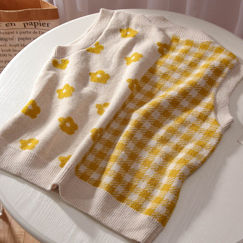 Gingham Daisy Vest