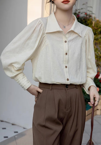 Textured Puff Sleeve Blouse