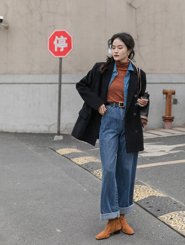 Corduroy Double Breasted Blazer Jacket