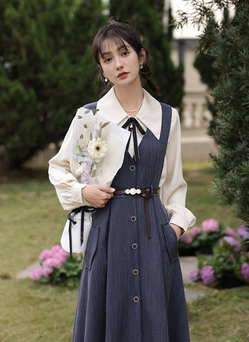 Traveller's Pinafore-Set mit Nadelstreifen