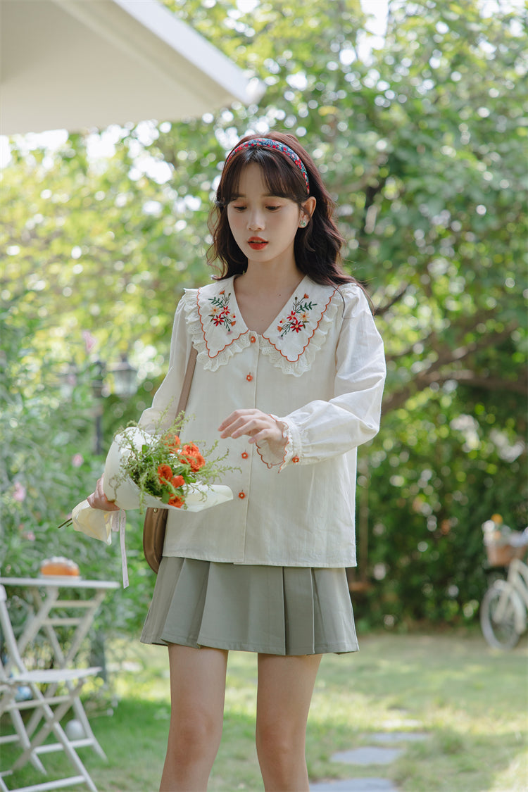 Floral Blooms Embroidered Blouse