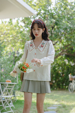 Floral Blooms Embroidered Blouse