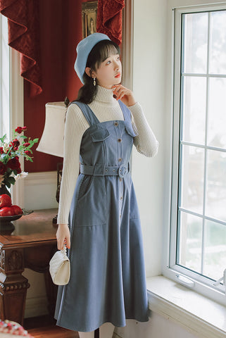 Corduroy Button Up Midi Dress