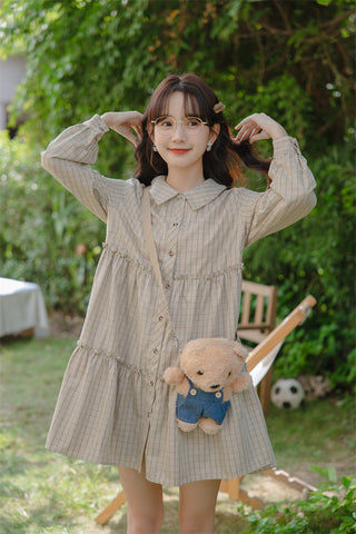 Curiosity Plaid Shirt Dress