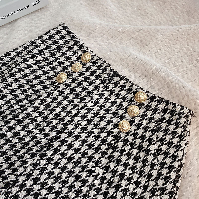 Houndstooth Tweed Shorts