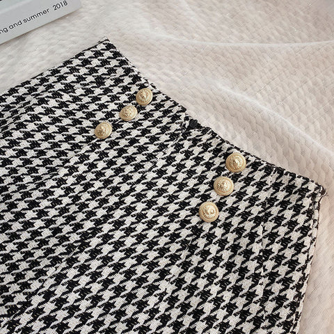 Houndstooth Tweed Shorts