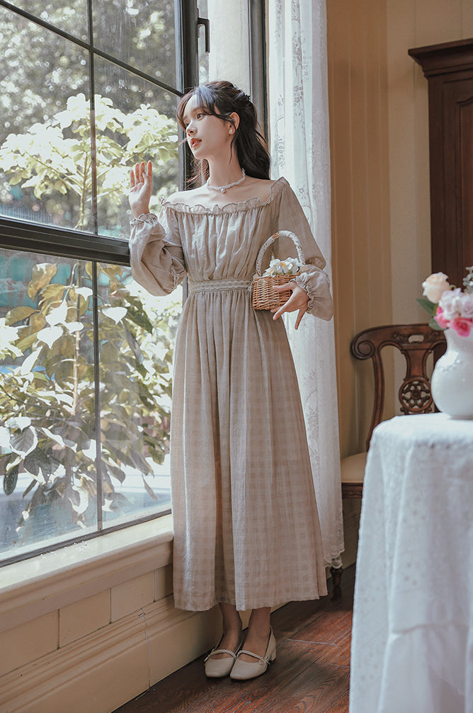 Vestido midi con corsé campestre