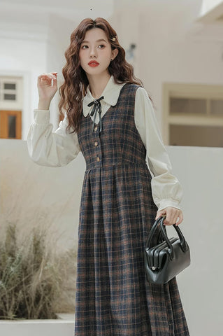 Edinburgh Plaid Pinafore Dress Set