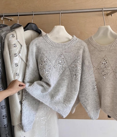 Sequin Diamond Sweater