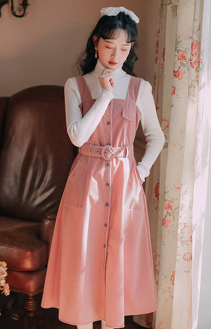 Corduroy Button Up Midi Dress