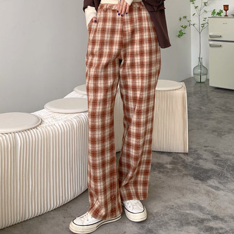 Fall Checkered Plaid Pants