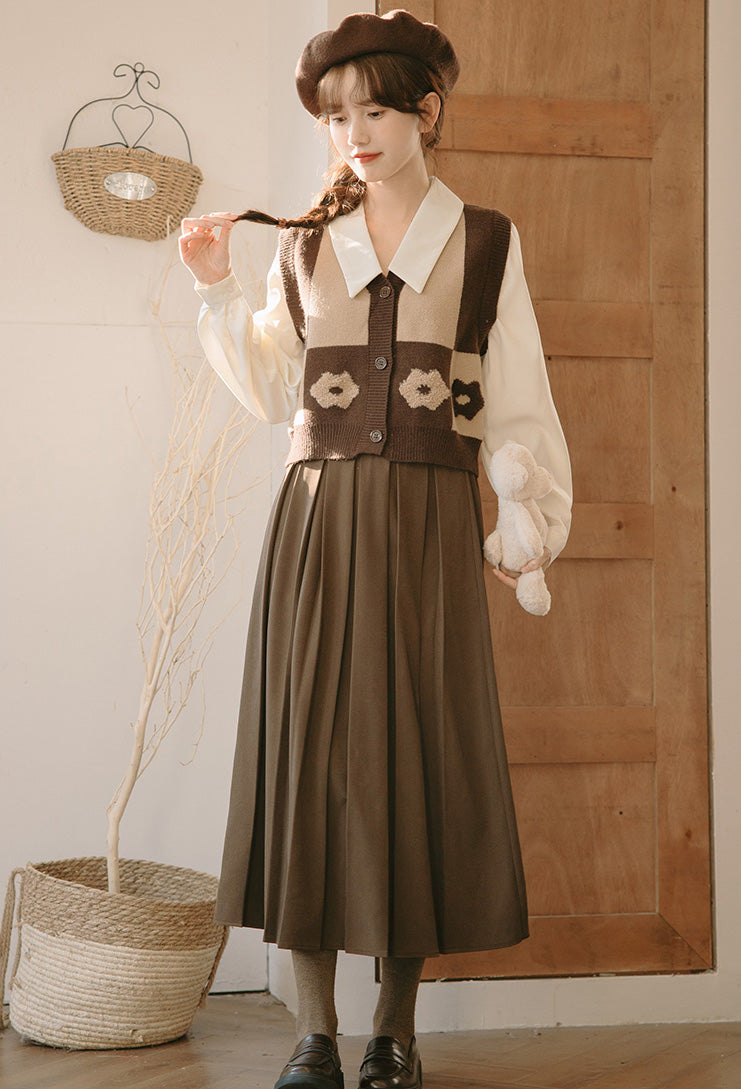 Chaleco retro Daisy con bloques de color y doble uso